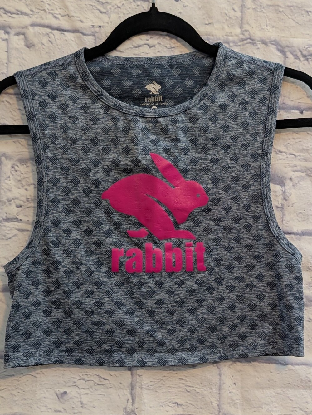 Rabbit Blue Heathered Cropped Tank - Size XS